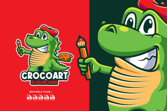 Crocodile Mascot Cartoon Logo Design
