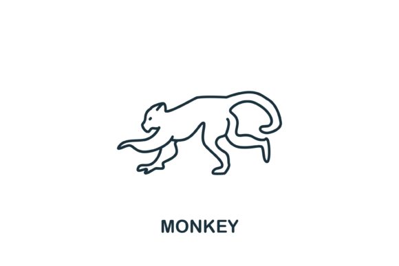 Design Versatility: Integrating the Monkey Icon from Home Animals Collection into Modern Visual Projects