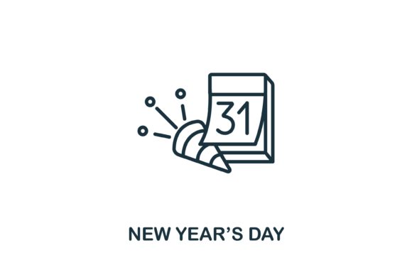 Designing for January 1st: Mastering the Simple Line New Year’s Day Icon