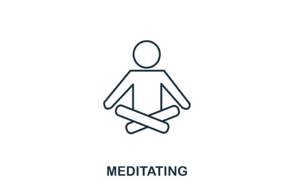Meditating Icon from Hobbies Collection: A Versatile Asset for Modern Design