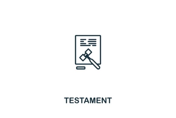 Testament Icon: Simple Line Art for Elderly Care Design